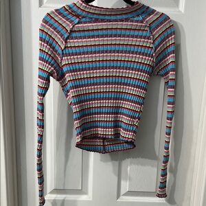 Free People Striped Ribbed Long Sleeve Top Multicolor – NWOT – Size S